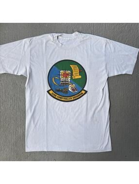 Vintage 90s 325th Comptroller Squadron Military Computer Insignia Shirt Large